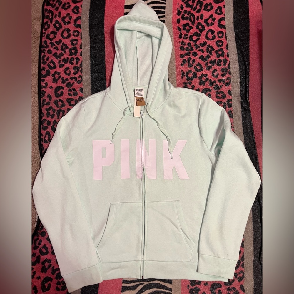 NWT PINK Victoria's Secret Teal zip up jacket